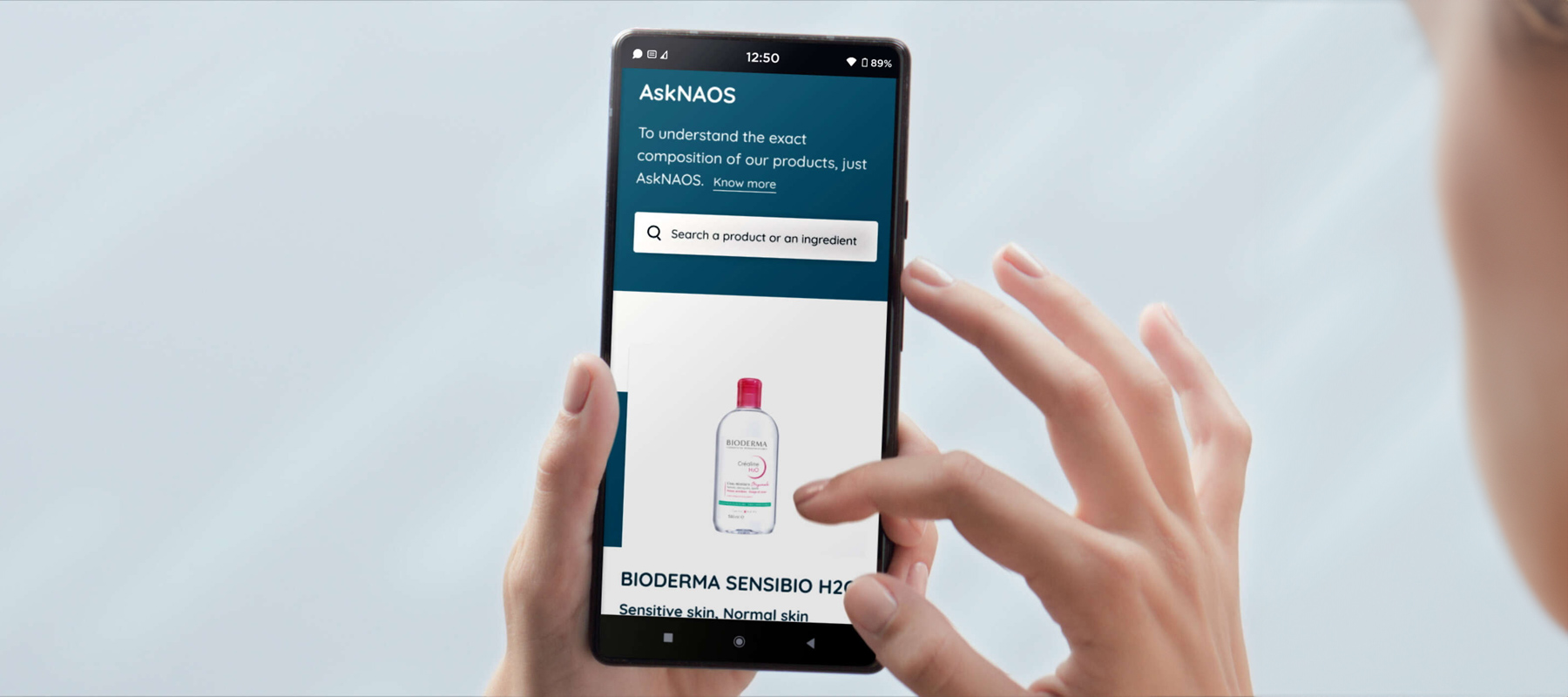 AskNAOS para digitalizar fórmulas de produtos bioderma