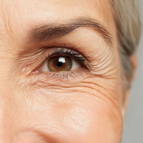 Contorno ocular com rugas e linhas de expressão