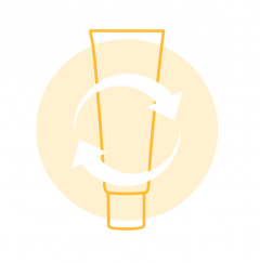 produto com símbolo reciclável