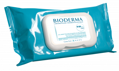 BIODERMA foto produto, ABCDerm H2O Lingettes x60 cuidados do bebé, toalhetes de limpeza