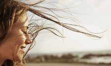 Woman with hair in the wind Woman with hair in the wind