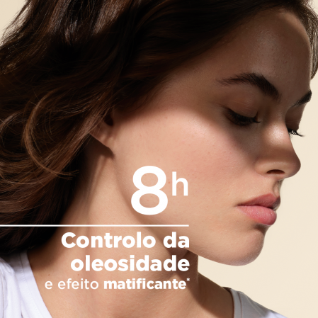 Controlo da oleosidade e efeito matificante 
