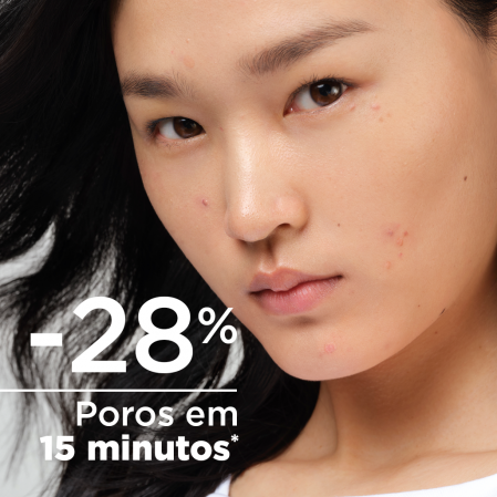 -28% dos poros em 15 minutos